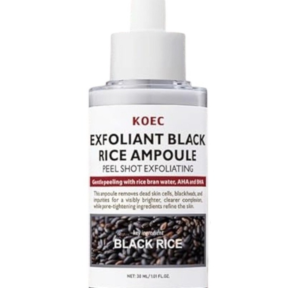KOEC Exfoliant Black Rice‎ Ampoule Peel Shot Exfoliating AHA BHA 30ml 1.01 fl oz